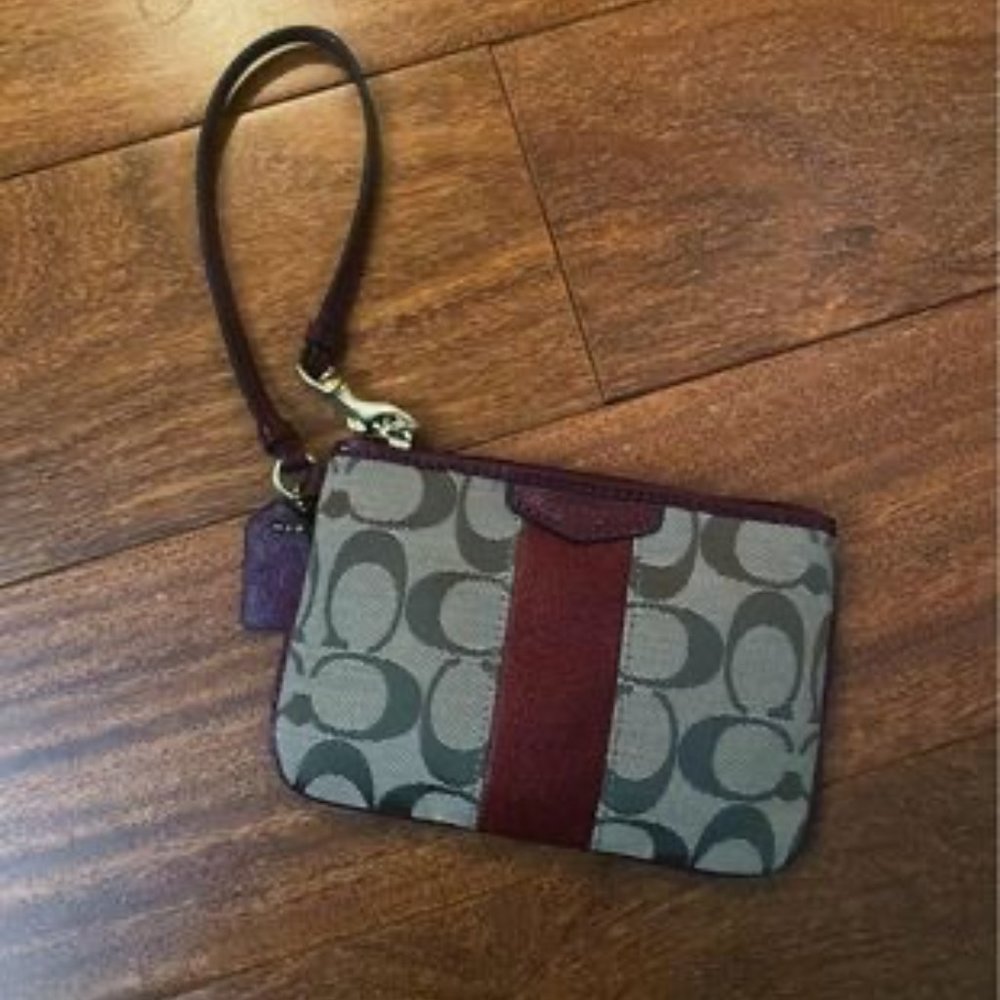 Maroon Coach Wristlet